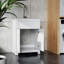 Armoire de baignoire à lessive blanche 24 po - Évier et robinet en acier inoxydable avec réduction de bruit