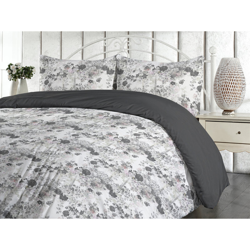Floral Duvet Cover, California King Duvet Cover + 2 Standard Shams