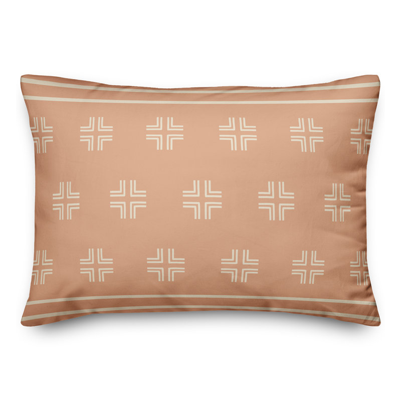 Blush Mudcloth Rectangular Pillow Cover & Insert