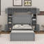 Lit double en bois avec armoire tout-en-un, tablette, douilles et lit gigogne-1093845850