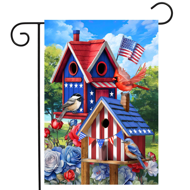 Maison du pavillon de jardin Free Birdhouse, Oiseaux bleus/rouges