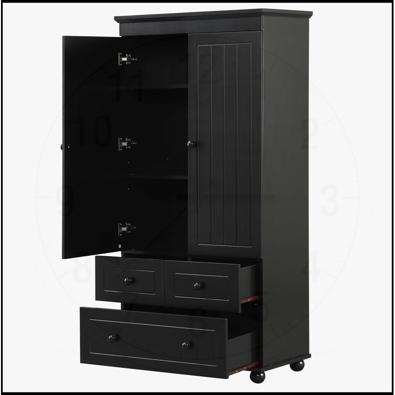 Grande armoire de rangement polyvalente avec plusieurs compartiments pour divers espaces, Noir