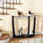 2-tier Modern Half Moon Sofa Table w/Clear Glass Top & Open Shelffor Living Room Black-1534507442