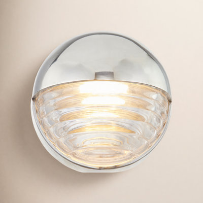 Palais Single Light Glass Dimmable LED Flush Mounted Sconce