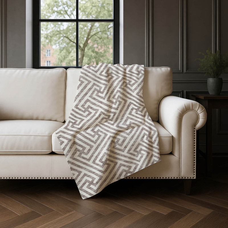Jeté géométrique Addison Sherpa ASB731, Taupe