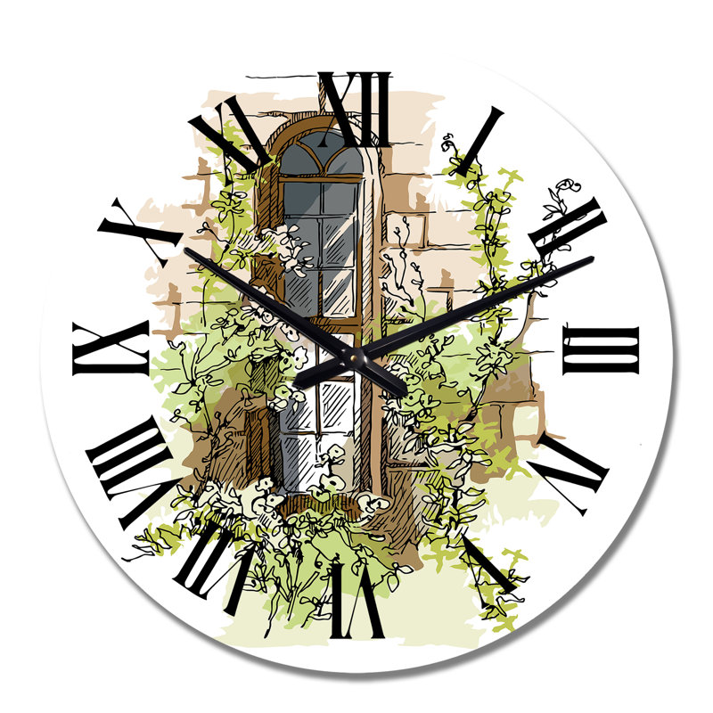 Vintage Old Europe View IX - Vintage Wall Clock, Large
