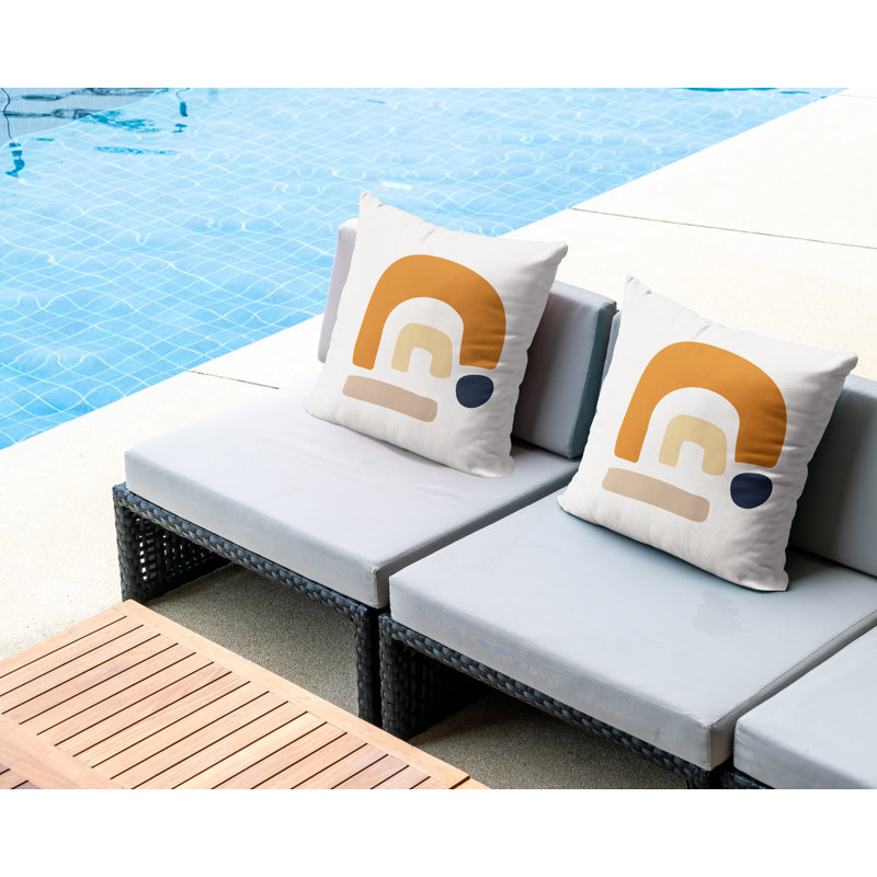 Jeté carré en polyester / mélange de polyester intérieur / extérieur, L 17 po x H 17 po, Orange