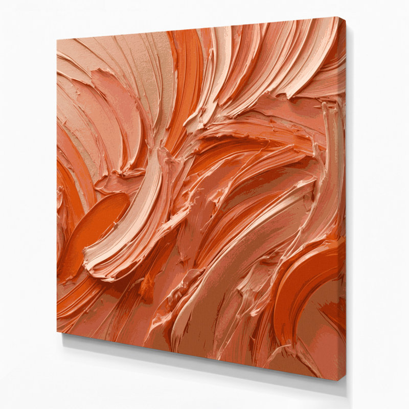 «Lyrical Abstraction 80», art mural sur toile rose, H 16 po x l 16 po