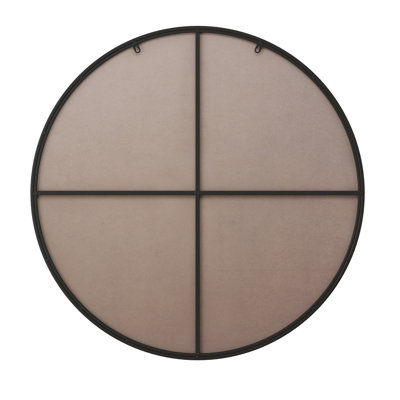 Miroir de salle de bain 36 po avec cadre en métal noir - pour salle de bain, salon, matériaux de chambre à coucher