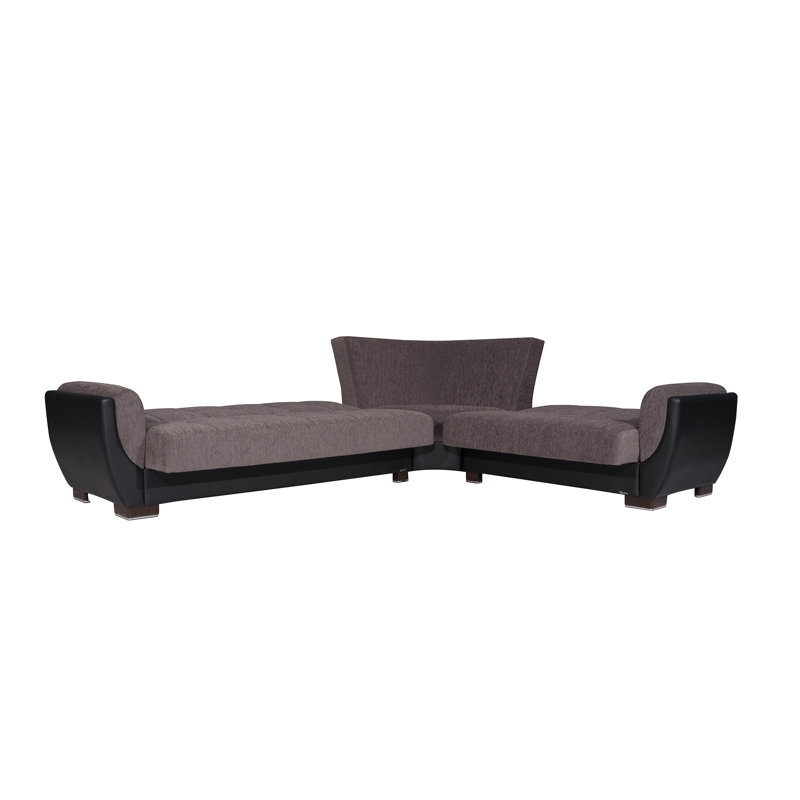 Annalice Air Reversible L-Shaped Sleeper Sofa Sectional w/ Storage Seats for Living Room