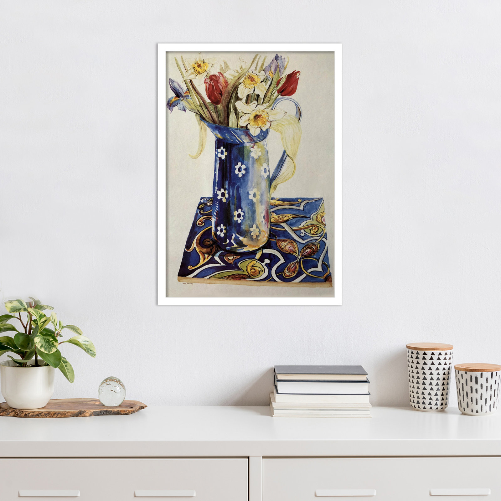 Chancy "Tulips" Print by Joan Thewsey, White, 25" H x 18" W x 1" D