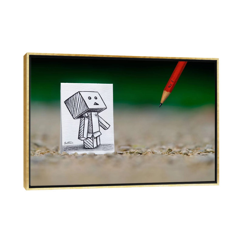 "Crayon vs. camera 38" par Ben Heine-impression d’art graphique, Pas de tapis, H 26 po x l 40 po x 1,5 po