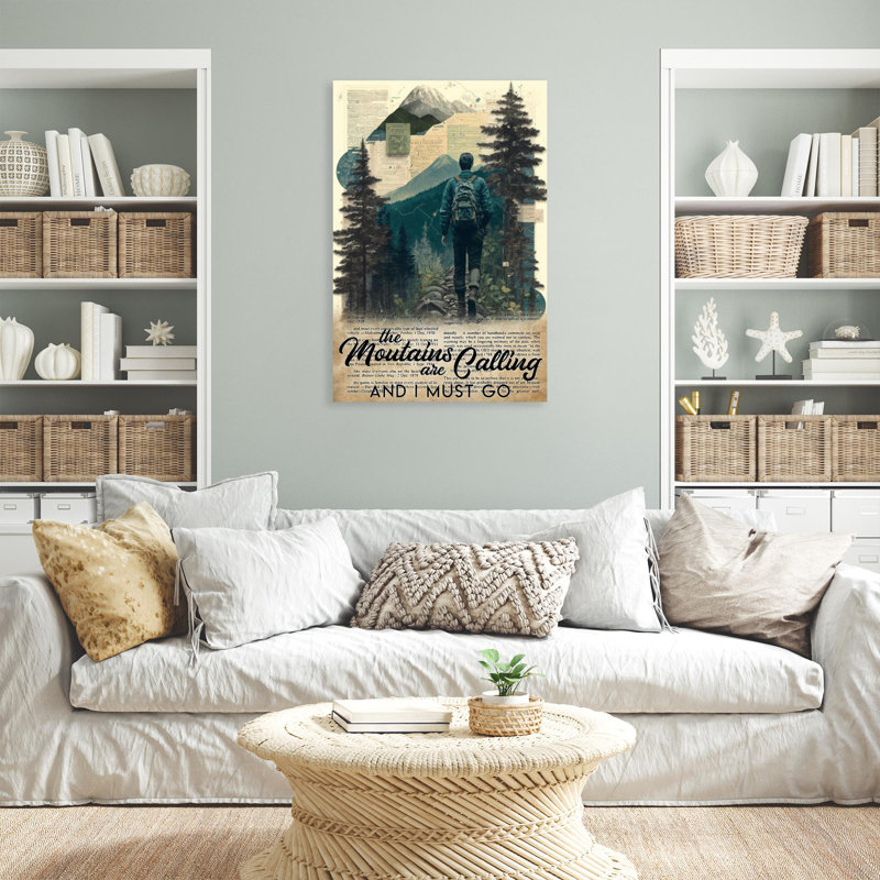 Impression sur toile, "The Mountains Are Calling" - 1 pièce, H 20 po x l 16 po x P 1,25 po