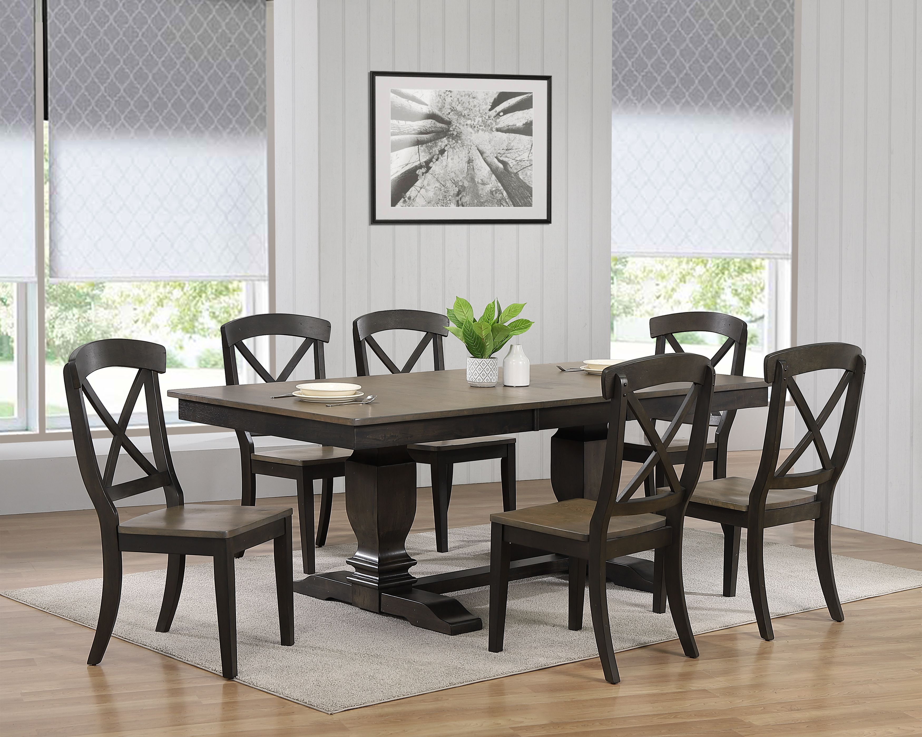 Rosalind Wheeler Paradiso 7 - Piece Extendable Rubber Solid Wood Dining ...