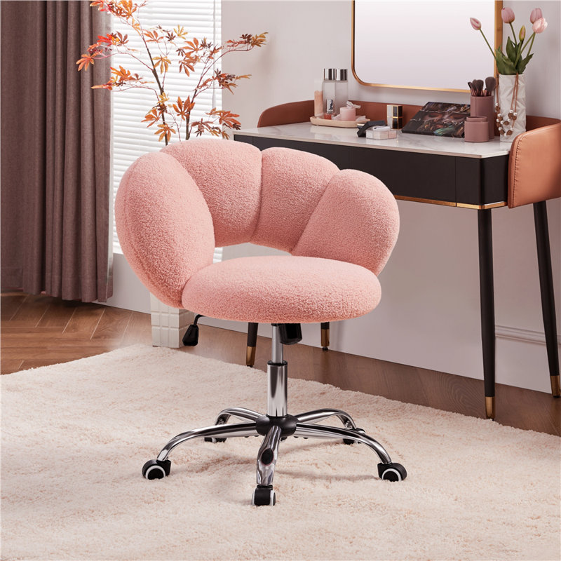 Boucle 360 Swivel Height Adjustable Task Chair, Pink