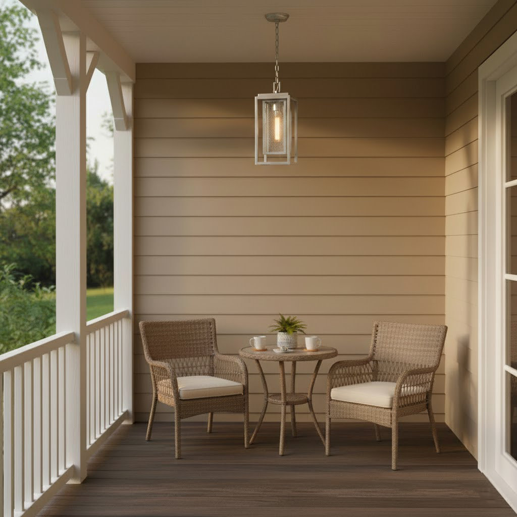 Natalina Outdoor Hanging Lantern, Satin Nickel