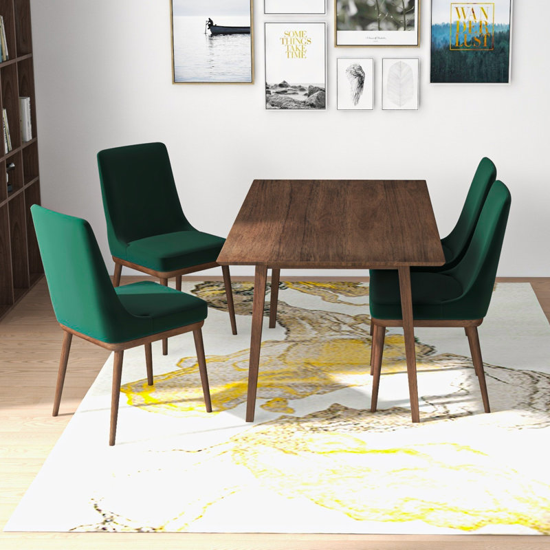 Ensemble de salle à manger en bois massif d'eucalyptus pour 4 personnes Kikumi