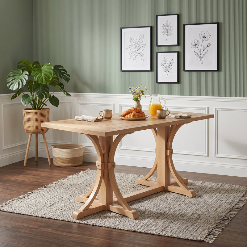 Table de salle à manger Rustic Farmhouse, Natural Wood Wash