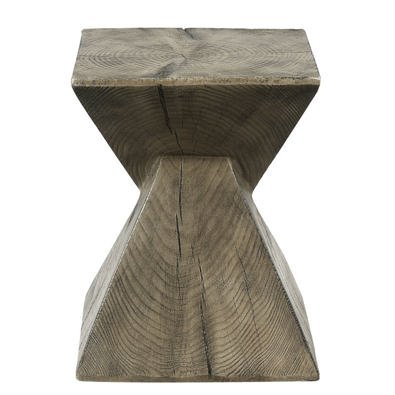 Zahi Weathered Oak Finish Accent Table, Dark Oak