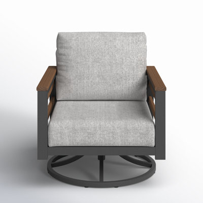 Townsend Metal Outdoor Swivel Rocking Chair with Sunbrella Cushion by Birch Lane