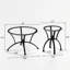 Table basse 3 pièces rustique noire avec verre trempé rond, fabrication pour un décor de salon de style rétro américain unique, structure élégante et surface de verre élégante