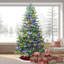 Arbre de Noël artificiel en pin de 7,5 pi avec deux lumières DEL multicolores et blanc chaud Fraser Hill Farm-346068539