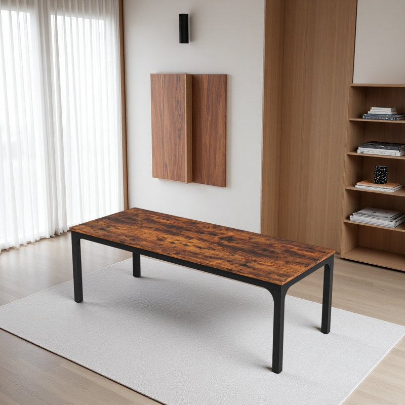 Practical Computer Desk,Rectangle Conference Table,Executive Desk, Brown/Black