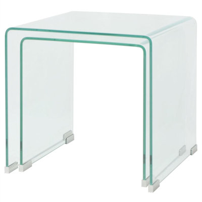 Kopnisky Glass Top Sled Nesting Tables