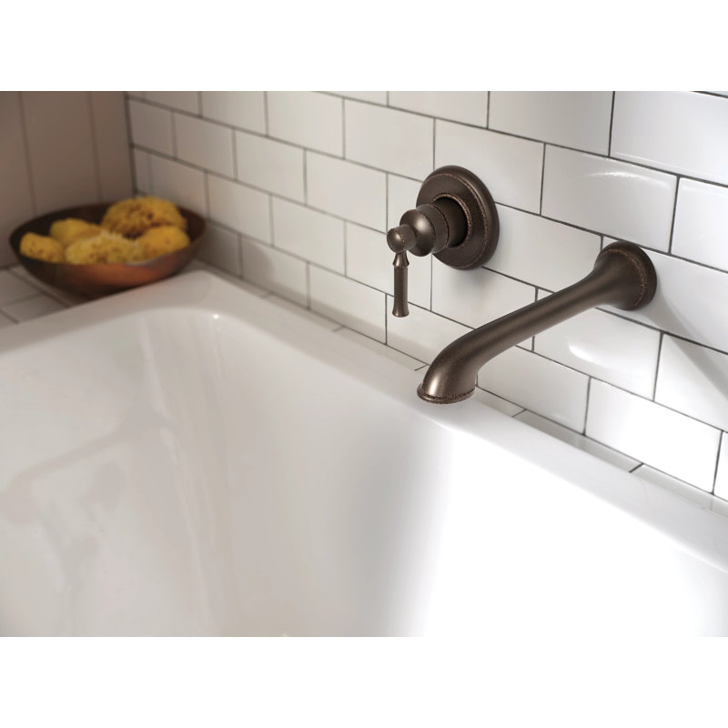 Dartmoor Single Handle Wall Mount Tub Filler High Flow Tub Faucet with 10" Spout Reach, Oil Rubbed Bronze