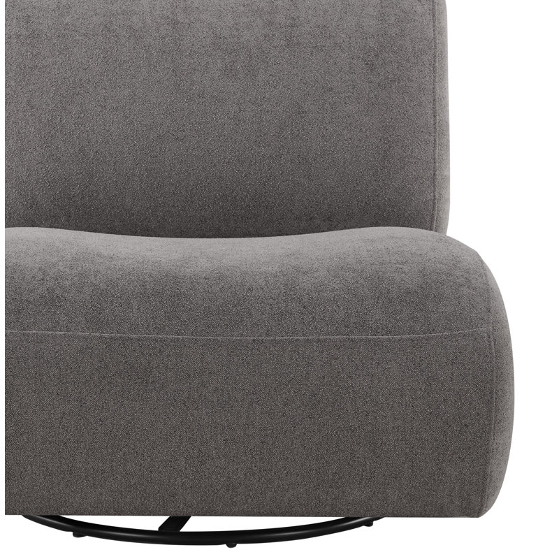 Fauteuil d'appoint pivotant rembourré Nita, Étain élite