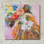 «Floral Cat» par St. Hilaire Elizabeth, art mural en acrylique, 12 po x 12 po