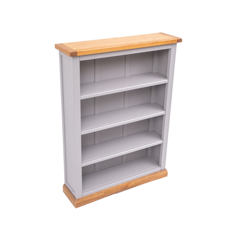 Mickel 120cm H Standard Bookcase, Grey, 120cm H x 89cm W x 25cm D
