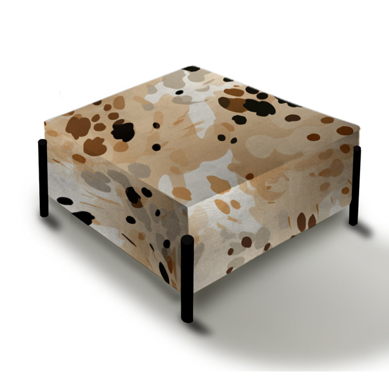 Motif abstrait de pattes abstraites III - Grand repose-pieds carré abstrait
