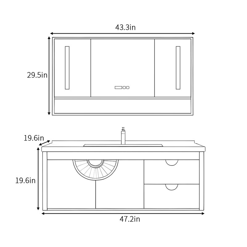 High-end retro and simple style bathroom cabinet