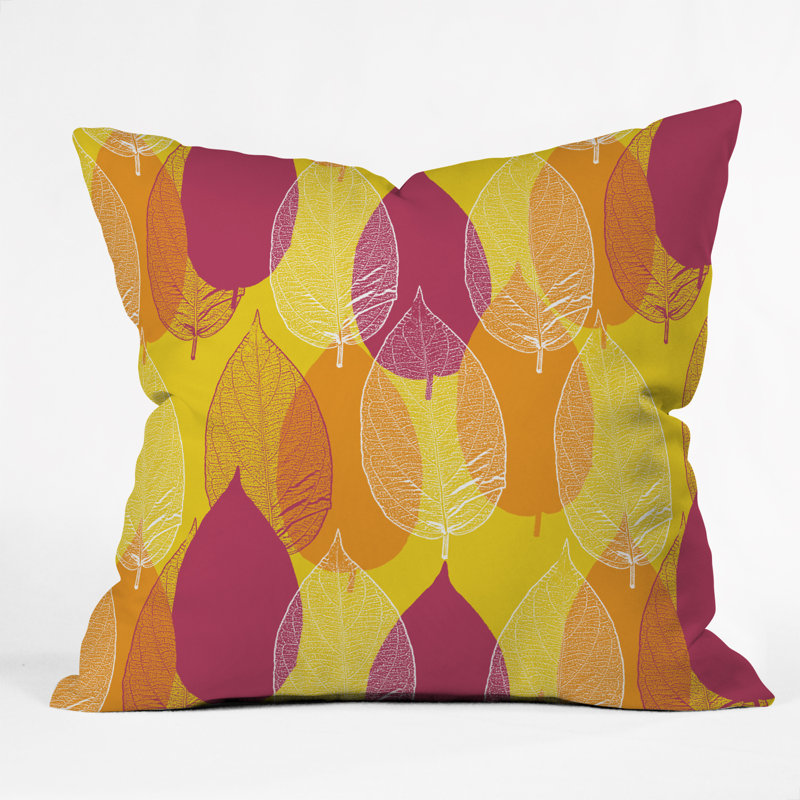 Big Leaves Throw Pillow, 16" x 16"