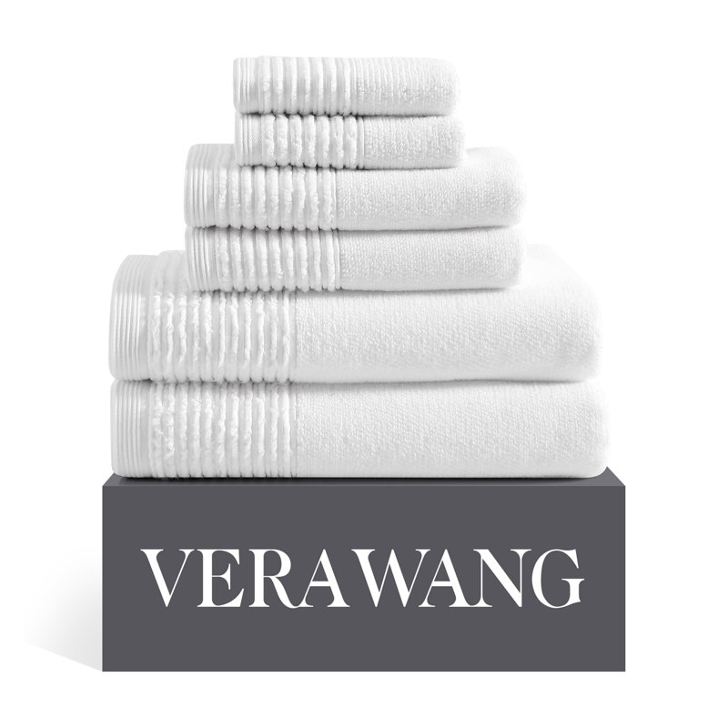 White Ridged Cotton Hand Towel Set of Three
