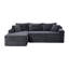 Canapé modulaire rembourré en velours côtelé 94,5 po, canapé et méridienne en mousse compressée sans os avec 2 coussins et poches latérales - aucun assemblage requis-2019067889-2019067901
