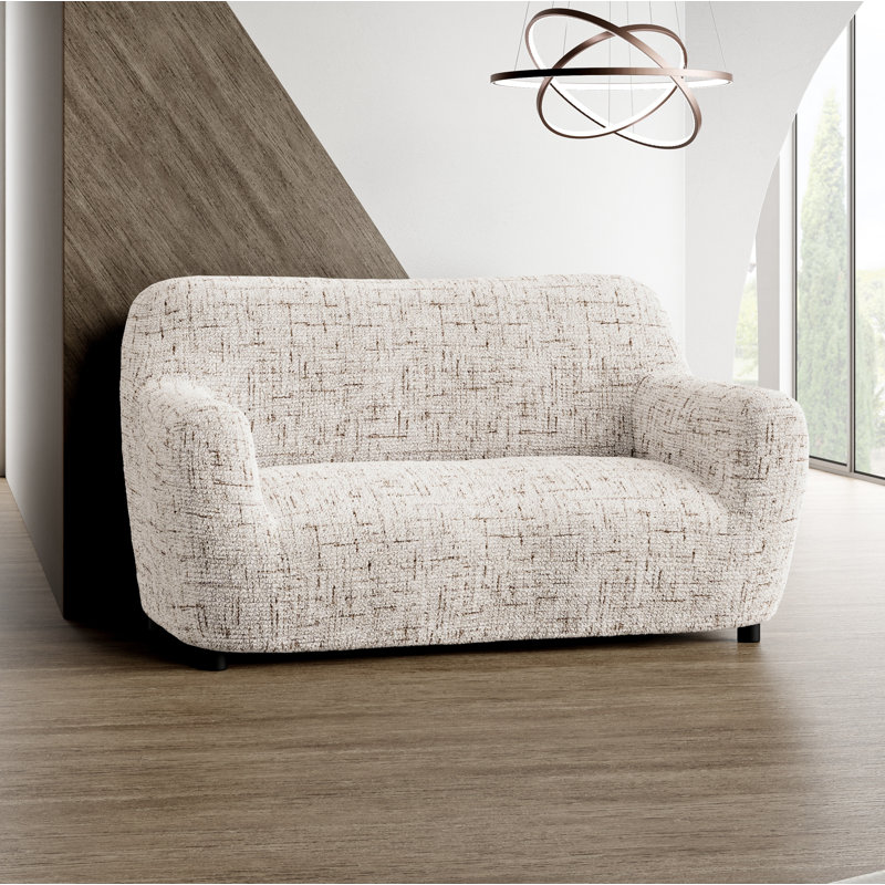 Housse extensible pour canapé causeuse - Durable et élégant - Collection Printed, 65" W, Moka Mediterra
