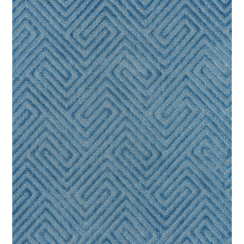 Endless Summer Meander Velvet Fabric, Denim