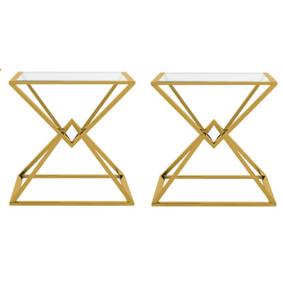 Glass Top End Table Set