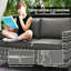 128cm Wide Straight Patio Sofa with Cushions-1208441587-1208441586