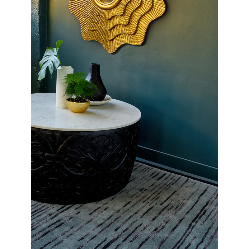 Abstract Area Rug in Charcoal, Rectangle 6'7" x 9'2"