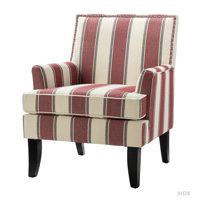 Lathan Armchair, Stripe, Red