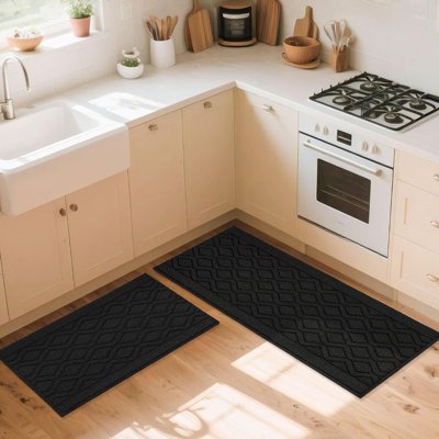 Ensemble de 2 tapis de cuisine lavables (20 po x 30 po + 20 po x 48 po)
