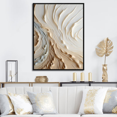 White and gold champagne flow III - Champagne Wall Art, Modern White Canvas print