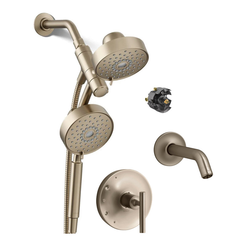 Ensemble de douche 2 en 1 Purist 2,5 gal / min, Bronze brossé vibrant