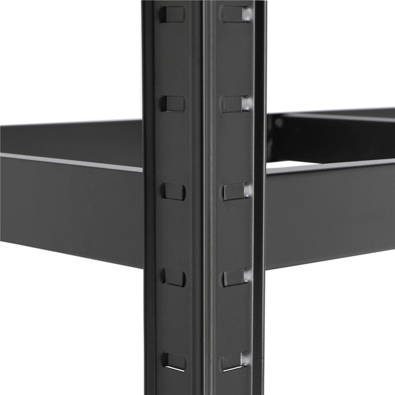 180cm 4 Shelf Shelving Unit, Black/Brown, 180cm H x 120cm W x 45cm D