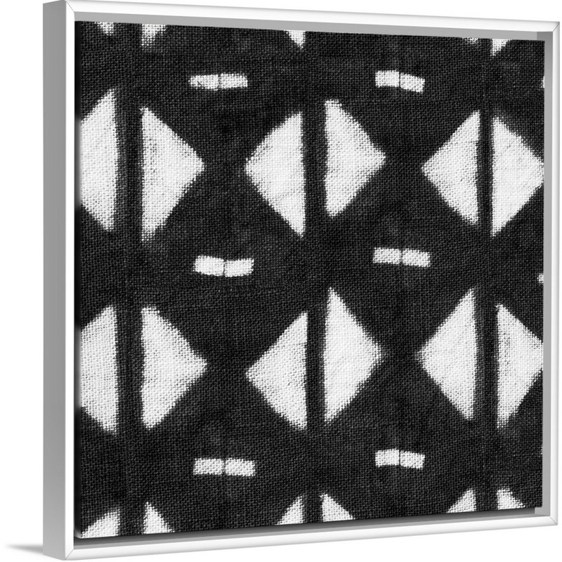 Reproduction d’art sur toile, "shibori Black III" par Nancy Green, Cadre blanc, H 32 po x l 32 po x P 1,75 po