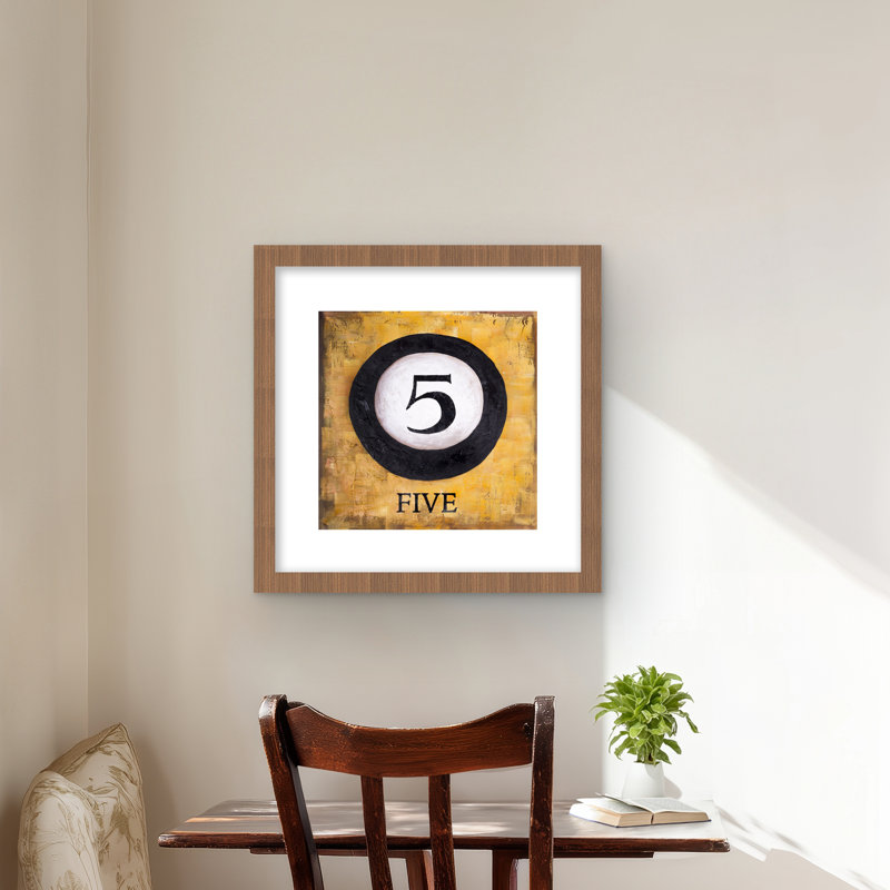 Billiard Ball No5 - Office, Brun, H 16 po x l 16 po