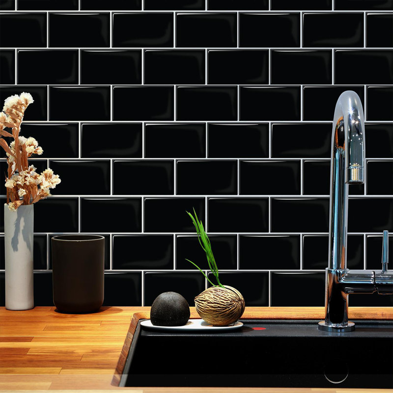 15.5cm W x 30.5cm L Gel Peel and Stick Subway Tile